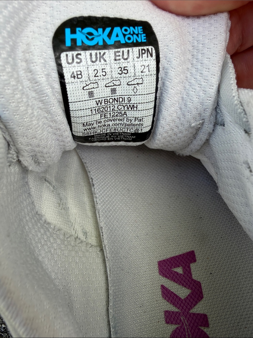 Hoka Bondi 9 Cosmic Grey/White Women's running shoes sneakers size 4 kids 2.5 - Picture 10 of 16